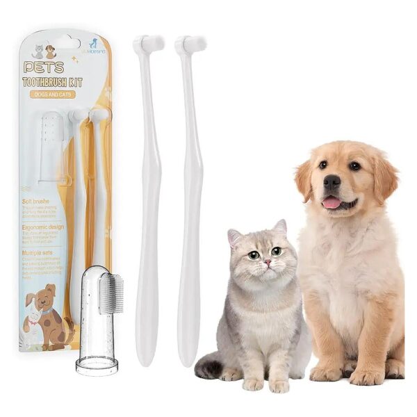 Ultra Soft Pet Toothbrush Set for Cats and Dogs with Gentle Oral Care and Teeth Cleaning