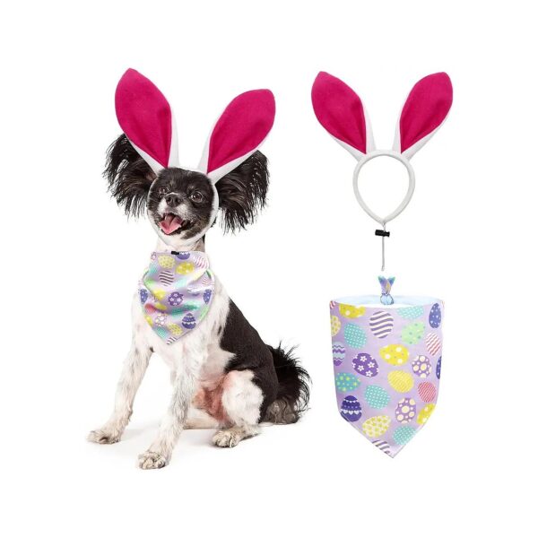 Uncommon Easter Eggs Print Dog Bandana Headwear for Small Medium Dogs