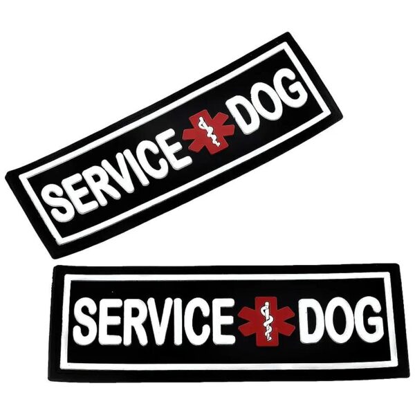 Unique Black and White 3D Rubber Dog ID Patch for Vest and Harness