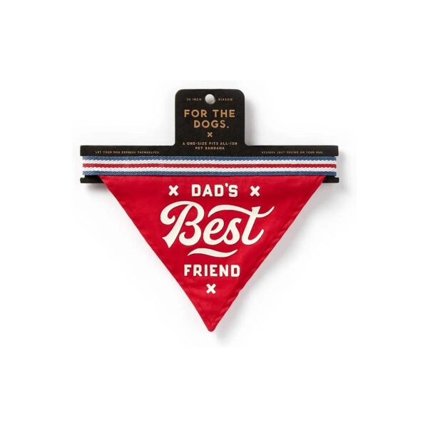 Unique Dad's Best Friend Dog Bandana with Eye-Catching Design for 9'' W x 6'' H Necks