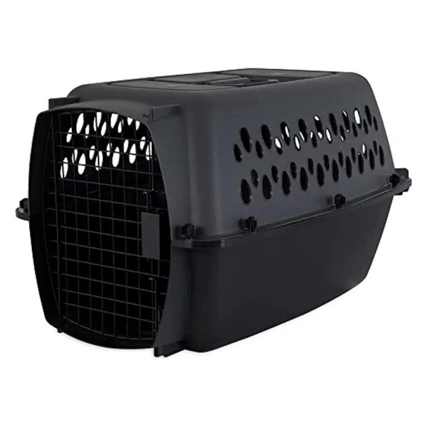 Unique Dark Gray and Black Small Dog Kennel for Pet Comfort