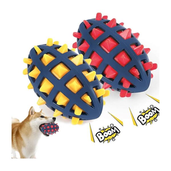 Unique Dog Toy Ball with Built-in Squeaker and Spiky Texture for Fun Play