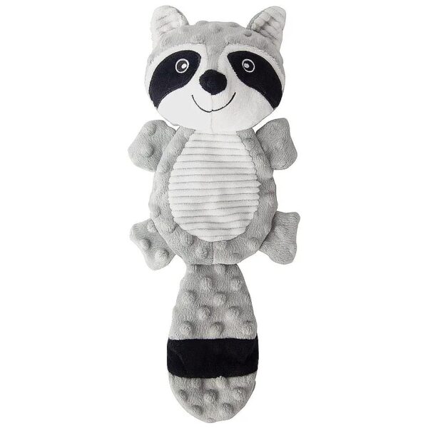 Unique Gray Raccoon Plush Chew Toy for Small Medium Dogs Puppy Indoor and Outdoor Play