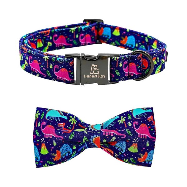 Unique Handmade Bow Tie Dog Collar with Soft Cotton Adjustable Strap for Small Dogs