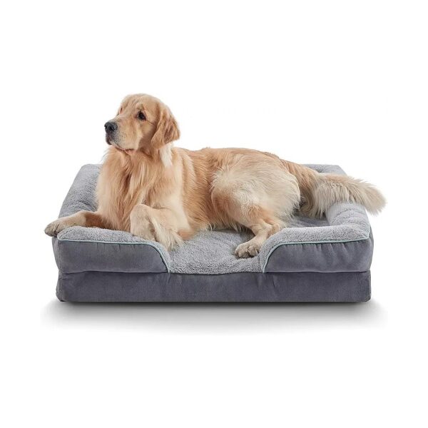 Unique Large Dog Orthopedic Pet Bed with Egg Crate Foam Design and Waterproof TPU Cover