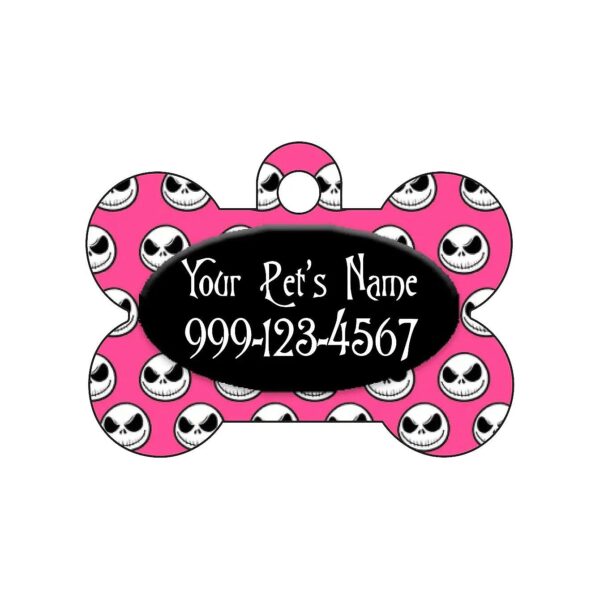 Unique Pink Dog Tag with Customizable Font and Number Display