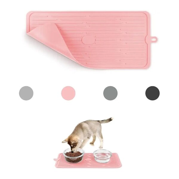 Unique Pink Silicone Pet Food Feeding Mat for Cats and Dogs Protection