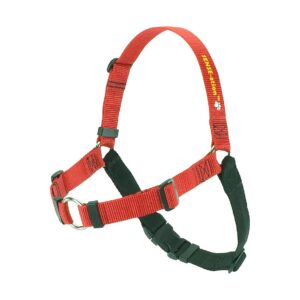 Unique Red Polyester Large Solid Harness for Large Dog Walking Pal