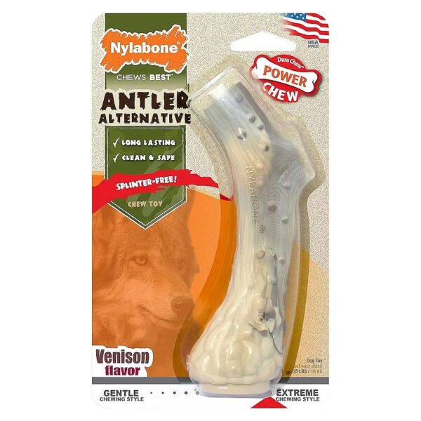 Unique Venison Flavor Antler Alternative Chew Toy for Small to Medium Breeds