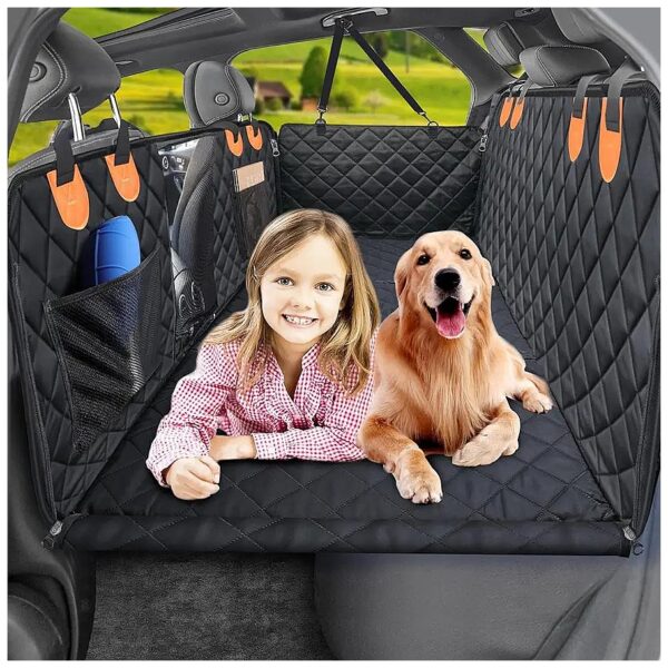 Universal Fit Dog Car Seat Protector with Waterproof Material and Storage Pockets