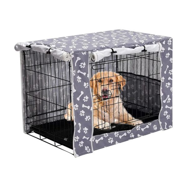 Universal Fit Dog Crate Cover for 30-Inch Long Dog Crates with Adjustable Entrance