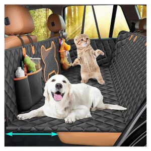 Universal Waterproof Dog Car Seat Cover with Hard Bottom and Storage Pocket