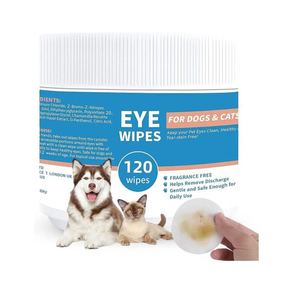 Unscented Dog and Cat Eye Wipes for Gentle Eye and Ear Cleaning