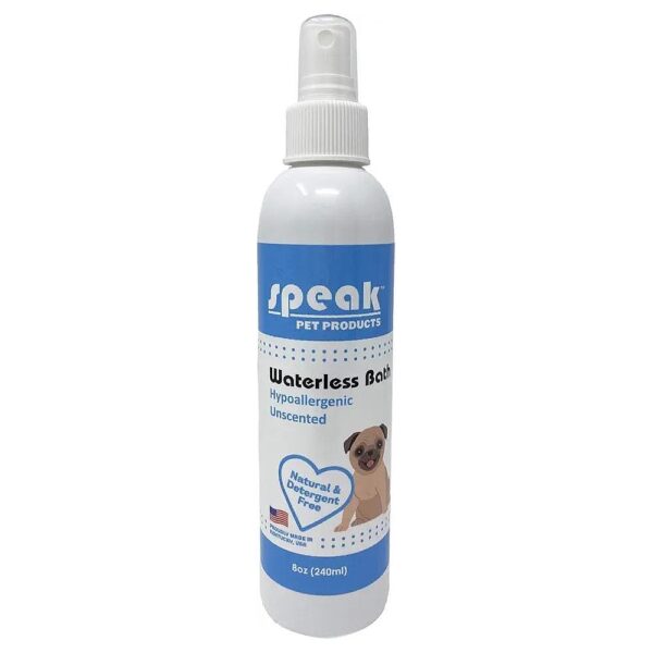 Unscented Hypoallergenic Waterless Dog Bath Spray 8oz for Dogs with Allergies