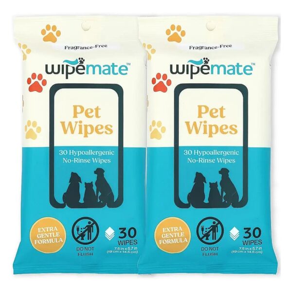 Unscented Pet Wipes for Cats Dogs and Small Animals with Gentle Formula