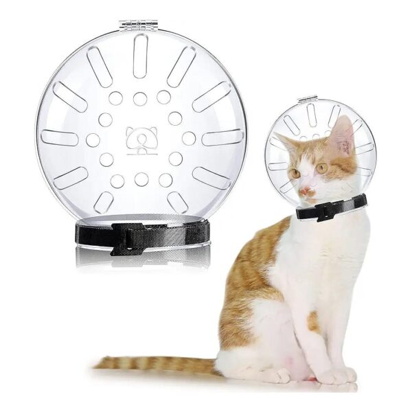 Upgraded Cat Grooming Helmet for Cats with Anti-Fogging Clear Resin Construction