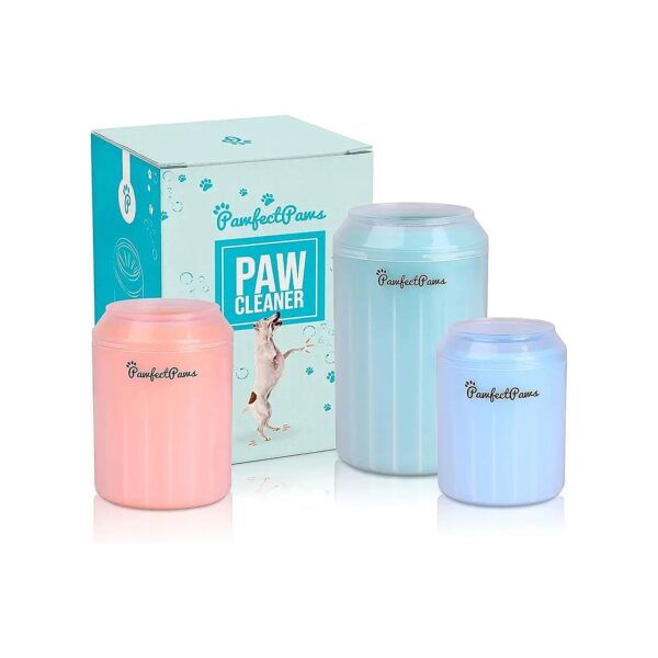 Upgraded Paw Cleaner for Medium Dogs with Travel Lid, Blue, Effective Cleaning