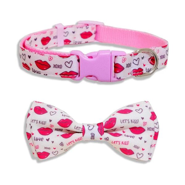 Valentine's Day Dog Collar with Adjustable Size for Large Medium Small Pets