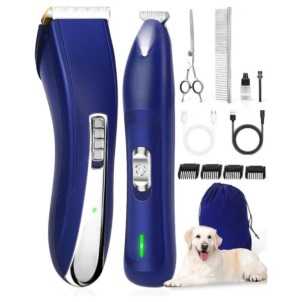 Value-Packed 2-in-1 Dog Grooming Kit for Thick Coats and Small Areas with LED Light