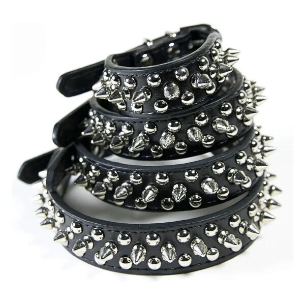 Vegan Leather and Metal Spiked Dog Collars for Cats and Dogs