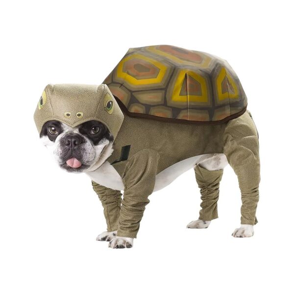 Velcro-Attached Foam Padded Tortoise Dog Costume for Small Pet Owners