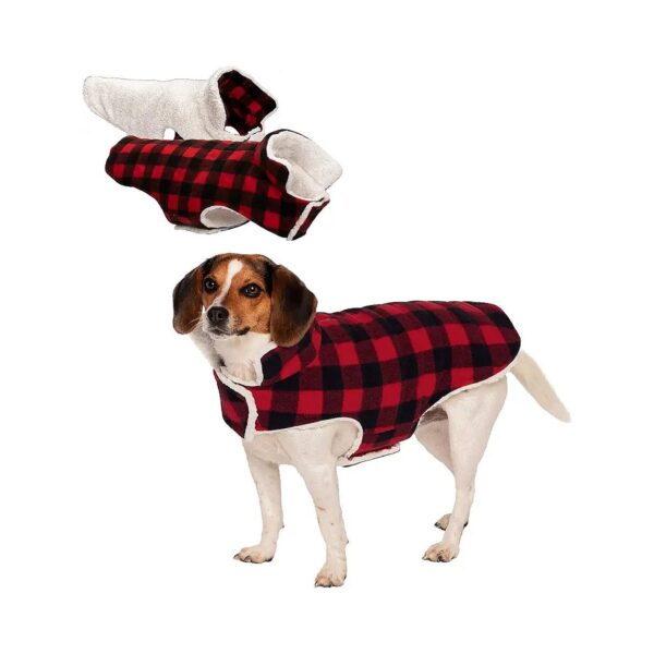 Versatile Small Dog Coat with Sherpa and Plaid Fleece Options