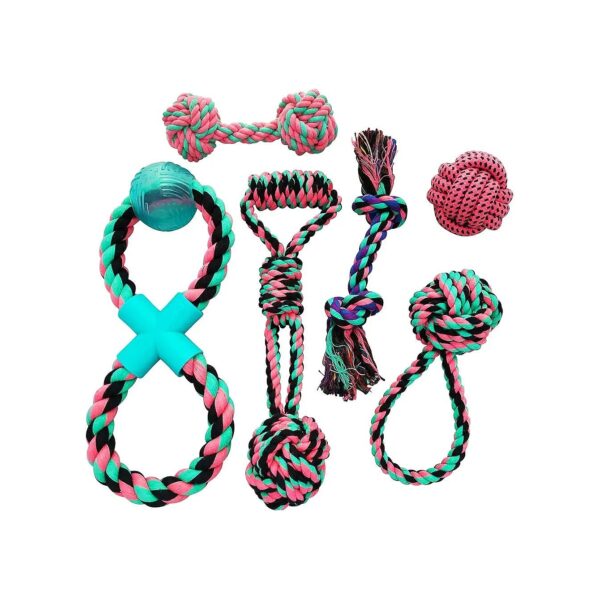 Vibrant Colorful 6-Pack Dog Rope Toys for Small to Medium Dogs