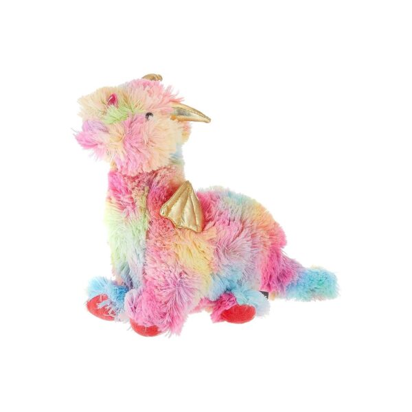 Vibrant Rainbow Plush Dragon Dog Toy with Crinkle Sensations