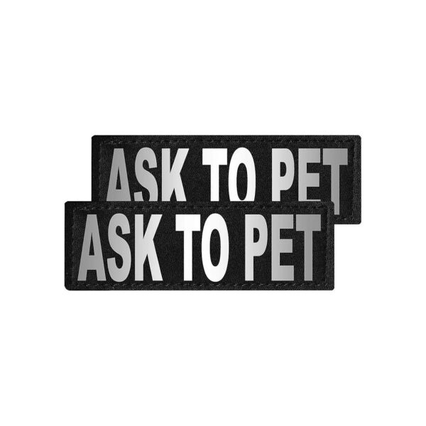 Vinyl Ask to Pet Patches for Support Dogs - Reflective Self Adhesive