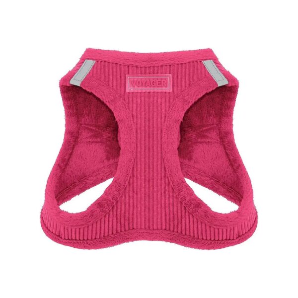 Voyager Step-in Plush Dog Harness with 3 Safety Features Fuchsia Corduroy XS