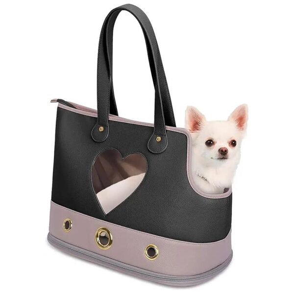 WASHABLE PET HANDBAG FOR SMALL DOGS AND CATS WITH ZIPPERED TOP OPENING