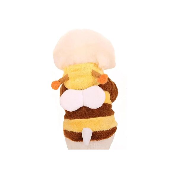 Warm Soft Coral Fleece Bee Costume Dog Coat for Small Medium Breeds