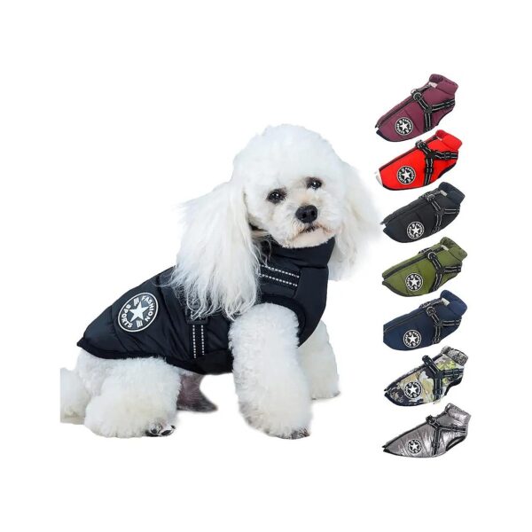 Warm Waterproof Winter Coat for Small Dogs Adjustable Comfortable Reflective Pet Vest