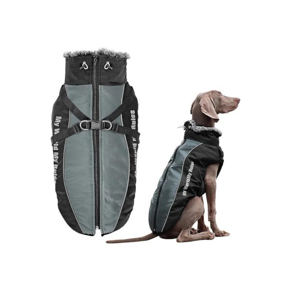 Warm Winter Dog Apparel with Reflective Elements for Medium Large Dogs