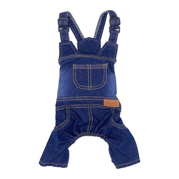 Washable Denim Jumpsuit Puppy Jeans Clothes for Small to Large Dogs and Cats