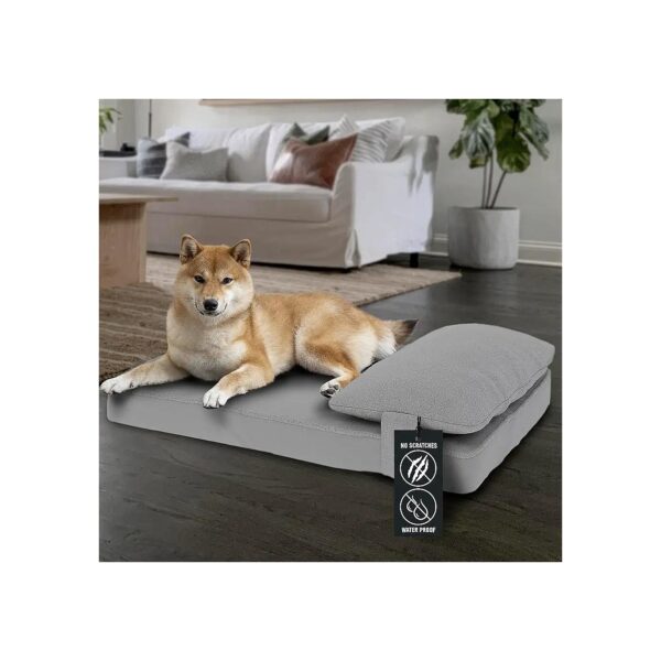 Washable Dog Bed with Memory Foam and Pillow for Large Breed Dogs - Durable Construction