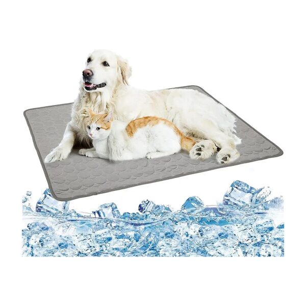 Washable Dog Cooling Mat with Self-Cooling Ice Silk Surface for Medium Breed Dogs