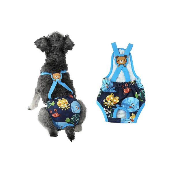 Washable Dog Diaper Jumpsuit Onesie for Small Female Dogs in Heat