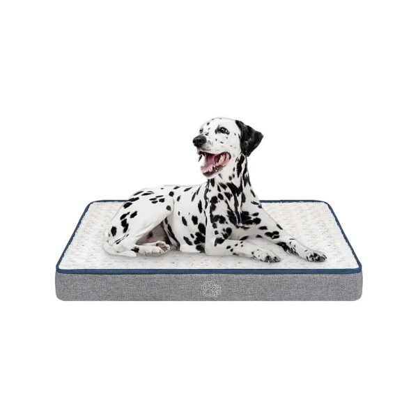 Washable Removable Cover Grey Reversible Dog Bed for Large Medium Small Dogs