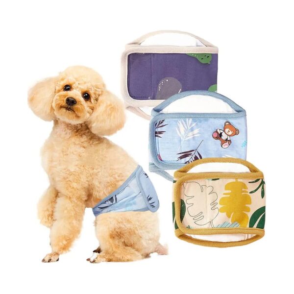 Washable Reusable Male Dog Diapers for Small Medium Dogs with Incontinence