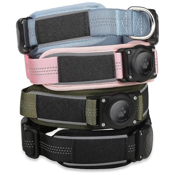 Water Resistant AirTag Collar Holder with Ultra Soft Padded Design for Medium Large Dogs