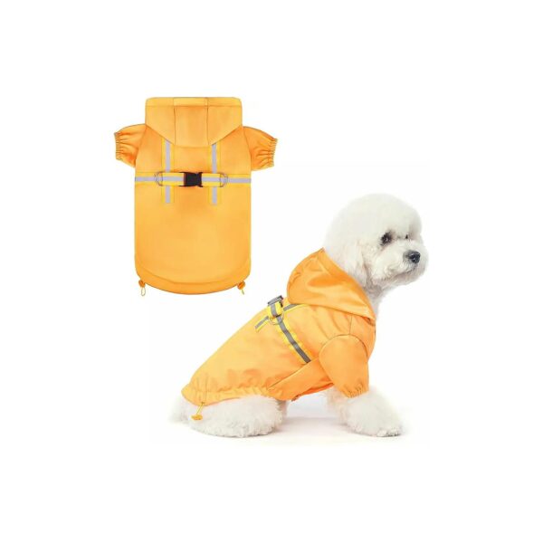 Water-Resistant Dog Poncho with Reflective Stripes for Visibility and Safety