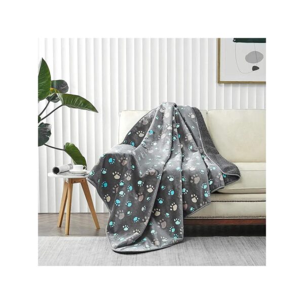 Waterproof Blanket with Cute Paw Print for Small Medium Large Dogs Cats