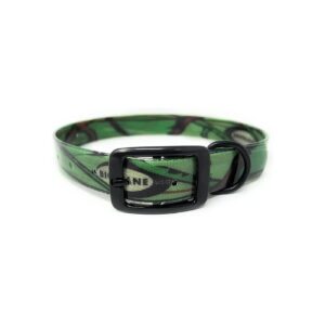 Waterproof Camouflage Dog Collar For Hunting Dogs With Black Hardware