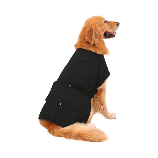 Waterproof Canvas Dog Vest Jacket for Cold Weather Protection XL Black