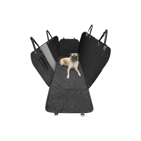 Waterproof Car Seat Cover with Storage Pockets Black for Pet Travel