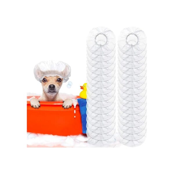 Waterproof Clear Plastic Disposable Pet Shower Cap for