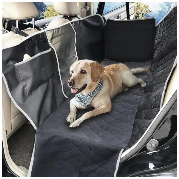 Waterproof Dog Back Seat Cover Hammock with Mesh Window for Cars Trucks SUVs Jeep