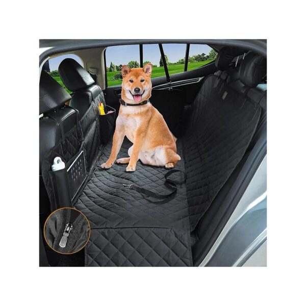 Waterproof Dog Back Seat Cover for Standard Cars and SUVs with Storage Pockets