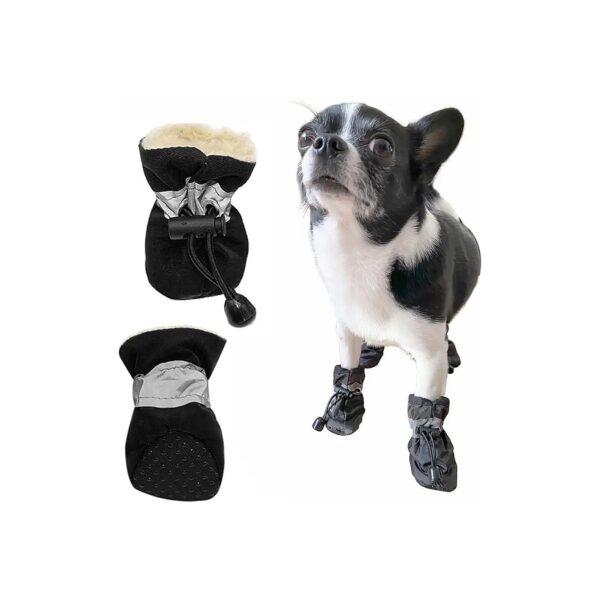 Waterproof Dog Boots with Reflective Straps for Small to Medium Size Dogs